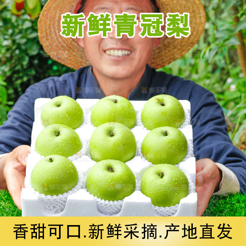 手里拿着青冠梨