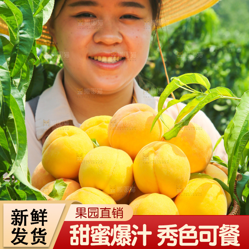 手里拿着黄蜜桃