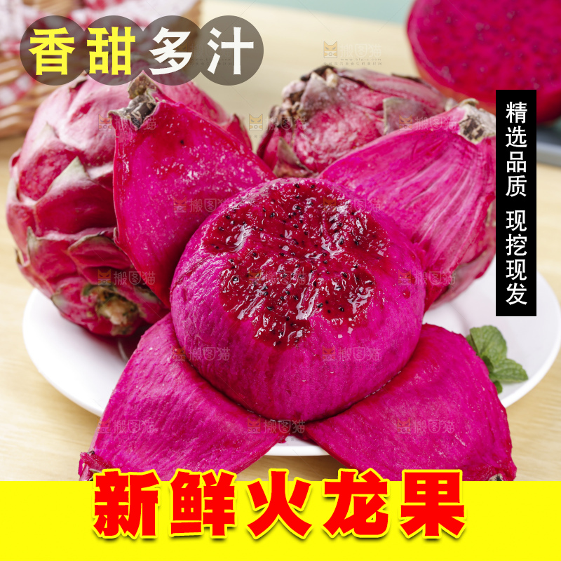 浅底上的红心火龙果