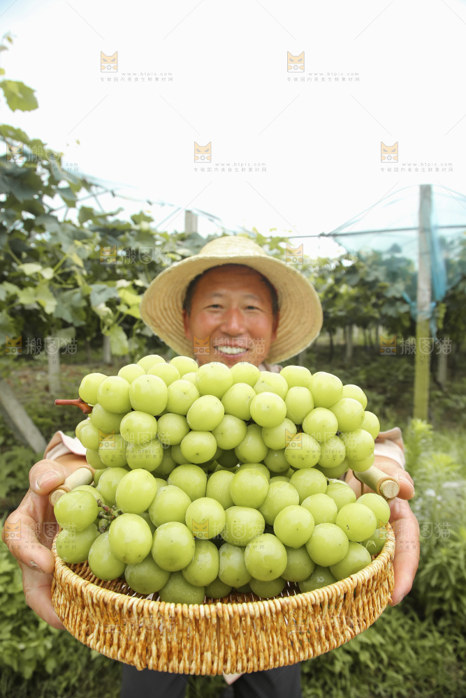 手里拿着水晶葡萄