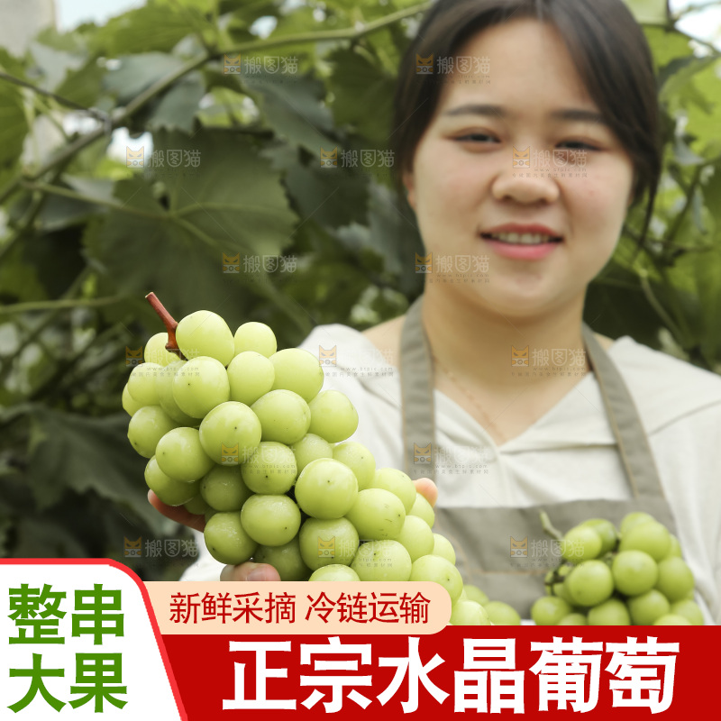 手里拿着水晶葡萄