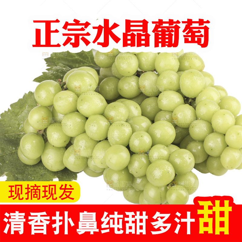 白底上的水晶葡萄