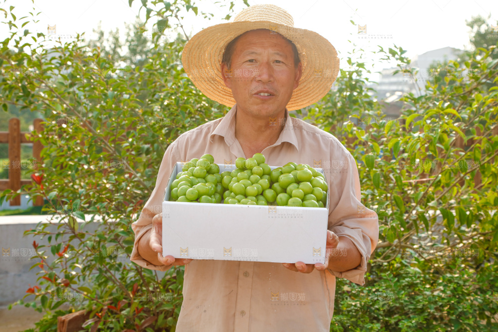 手里拿着一箱阳光玫瑰