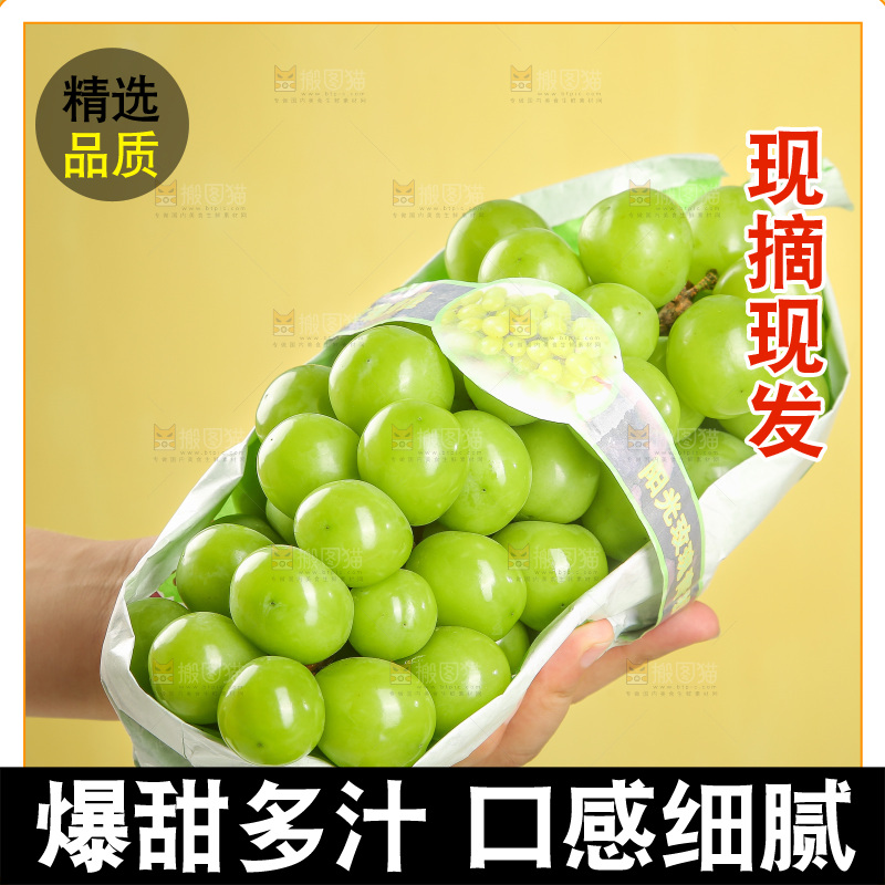 手里拿着阳光玫瑰