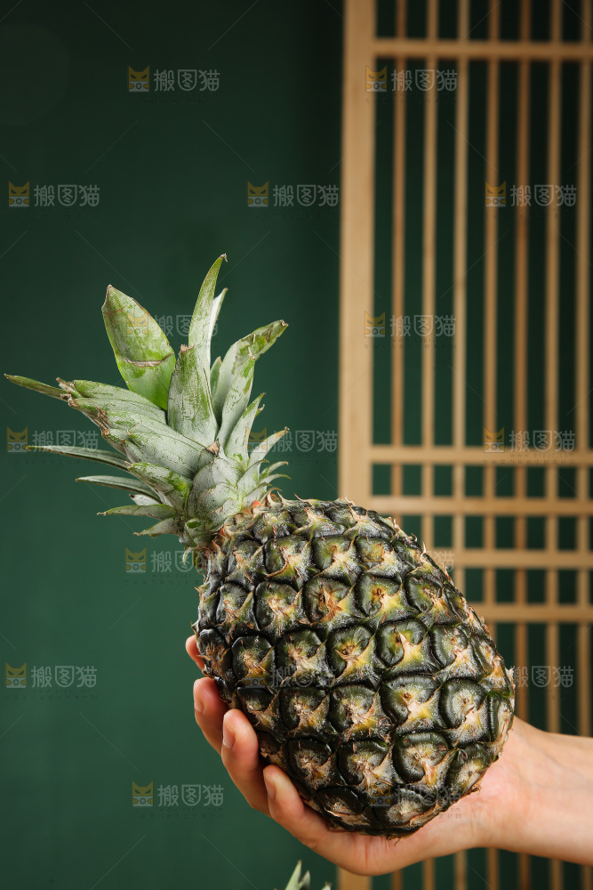 木底上的牛奶凤梨