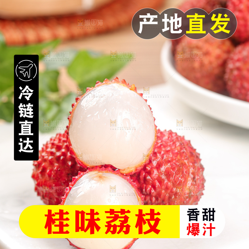 浅底上的桂味荔枝