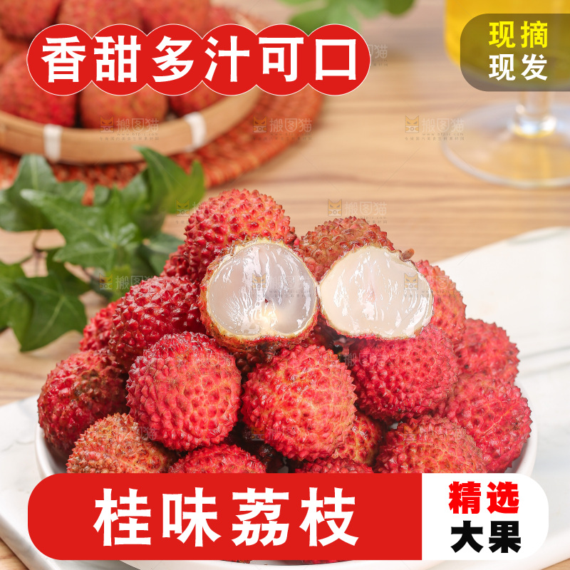 浅底上的桂味荔枝