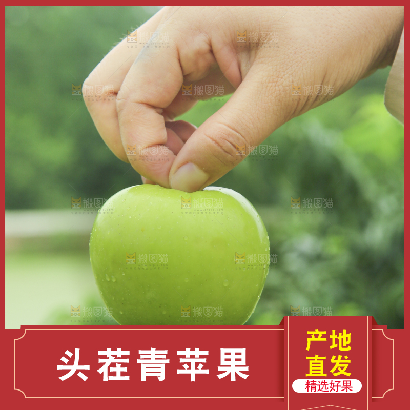 手里拿着青苹果