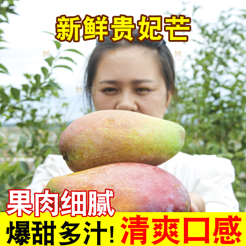 手里拿着贵妃芒