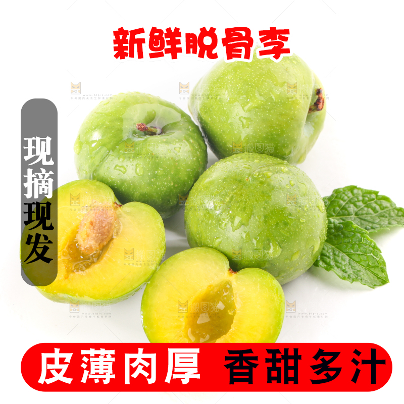 白底上的青脆脱骨李