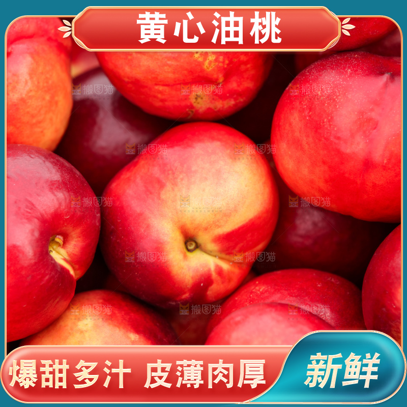 现摘的新鲜黄心油桃