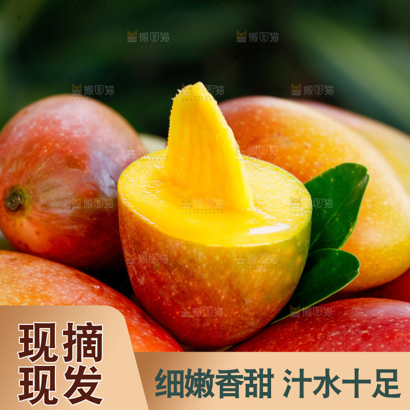 手里拿着贵妃芒