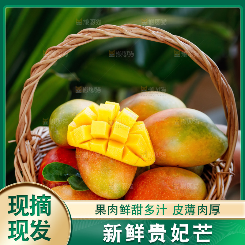 手里拿着贵妃芒