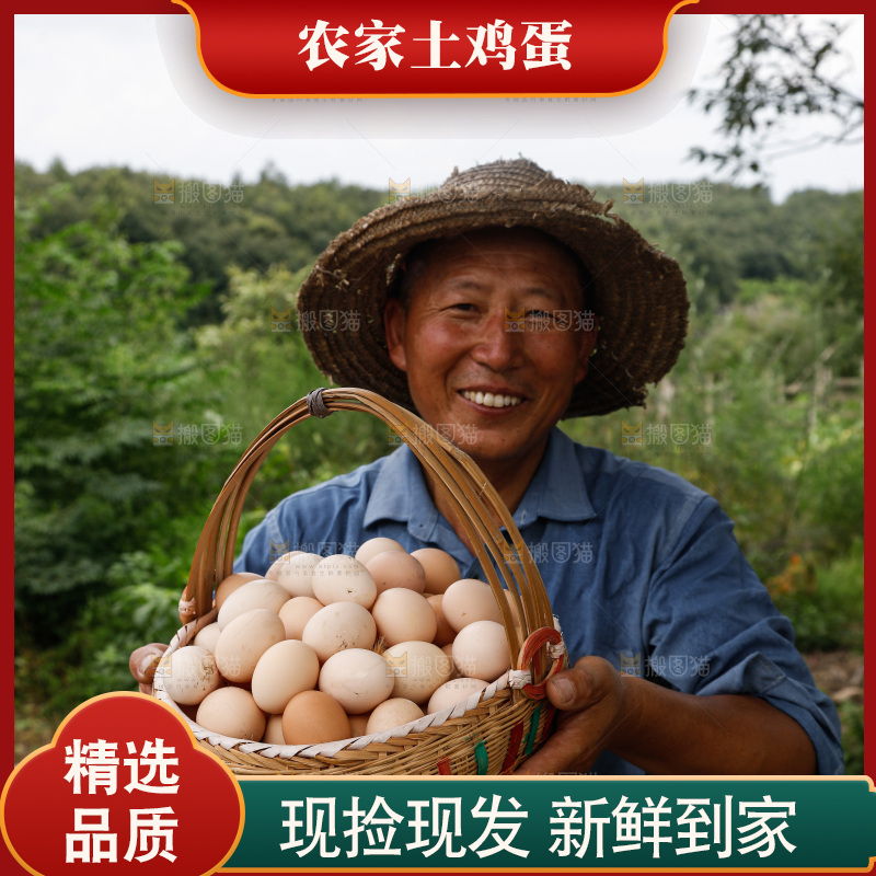 手里拿着土鸡蛋