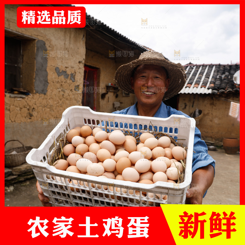 手里拿着土鸡蛋