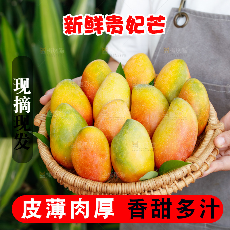 手里拿着贵妃芒