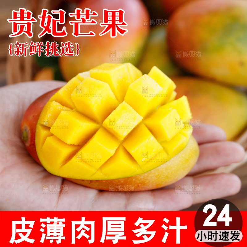 手里拿着贵妃芒