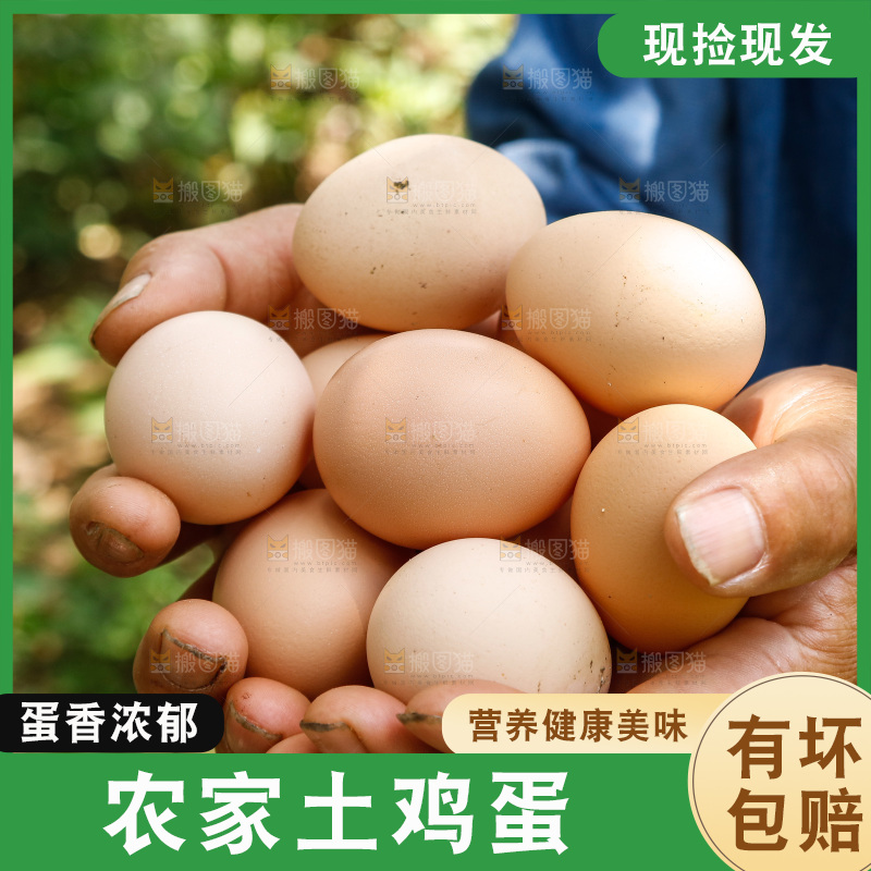 手里拿着土鸡蛋