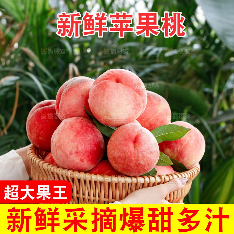 手里拿着苹果桃