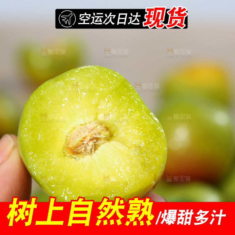 浅底上的半边红李子