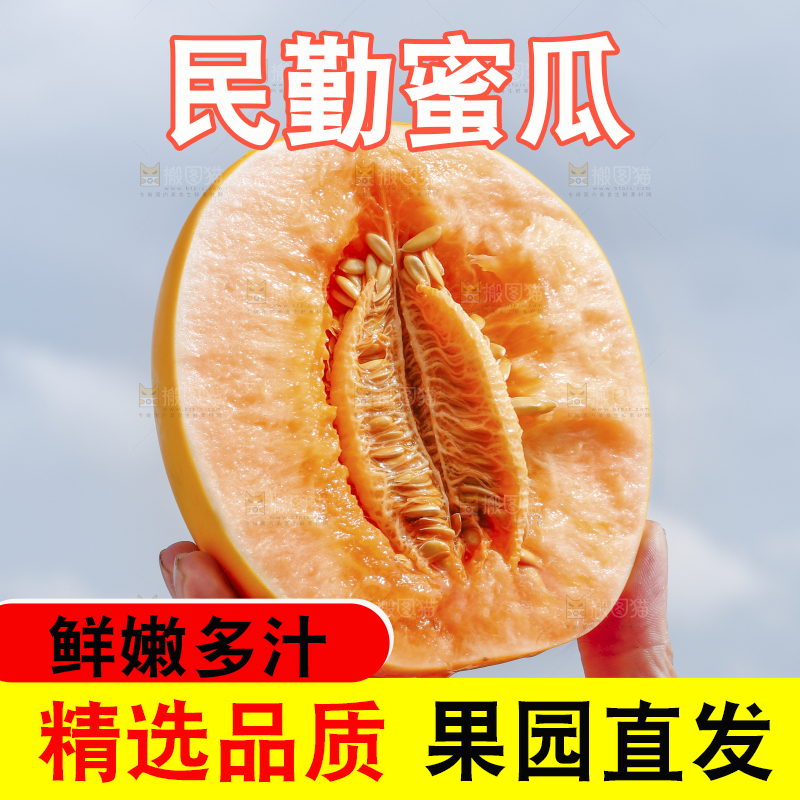 手里拿着民勤蜜瓜