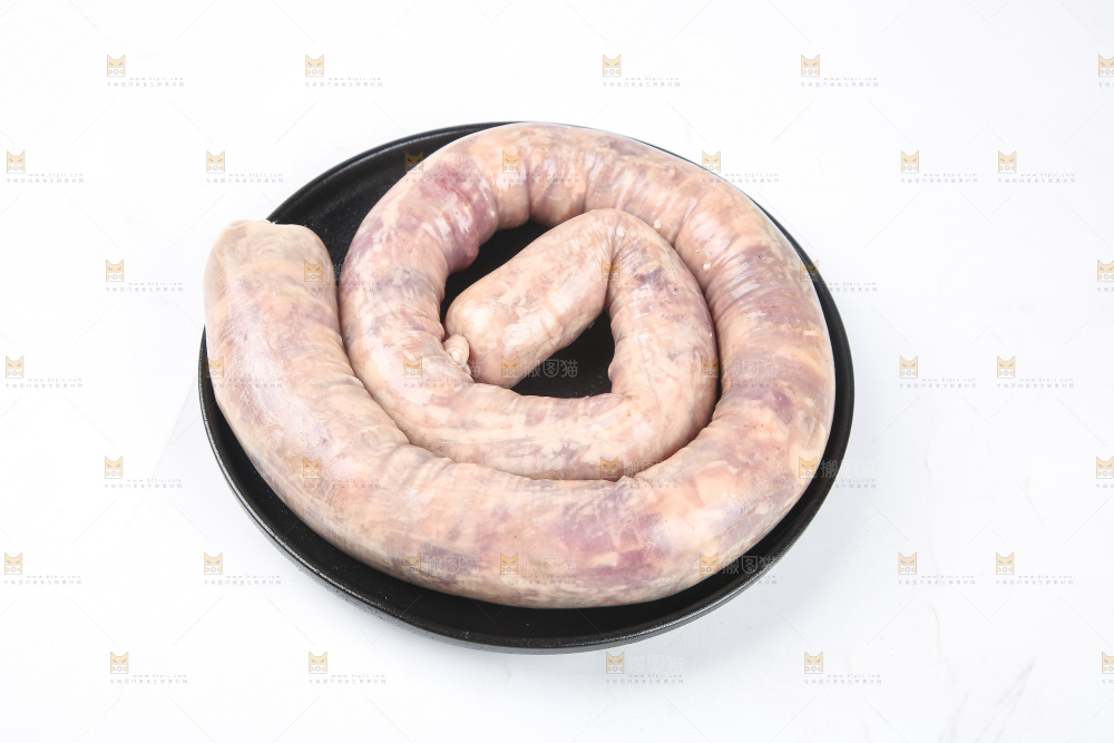白底上的羊肠灌肉