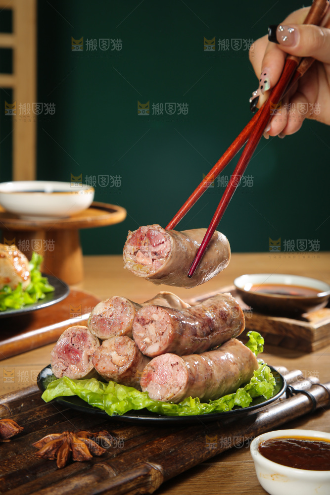 木底上的羊肠灌肉