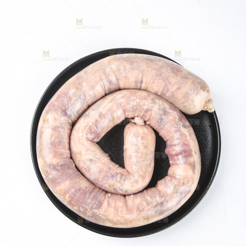 白底上的羊肠灌肉