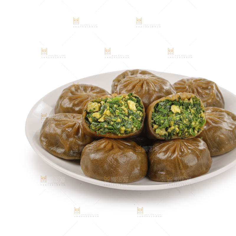 白底上的荞麦小包子