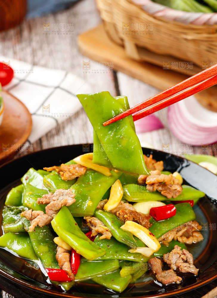 木底上的油豆角