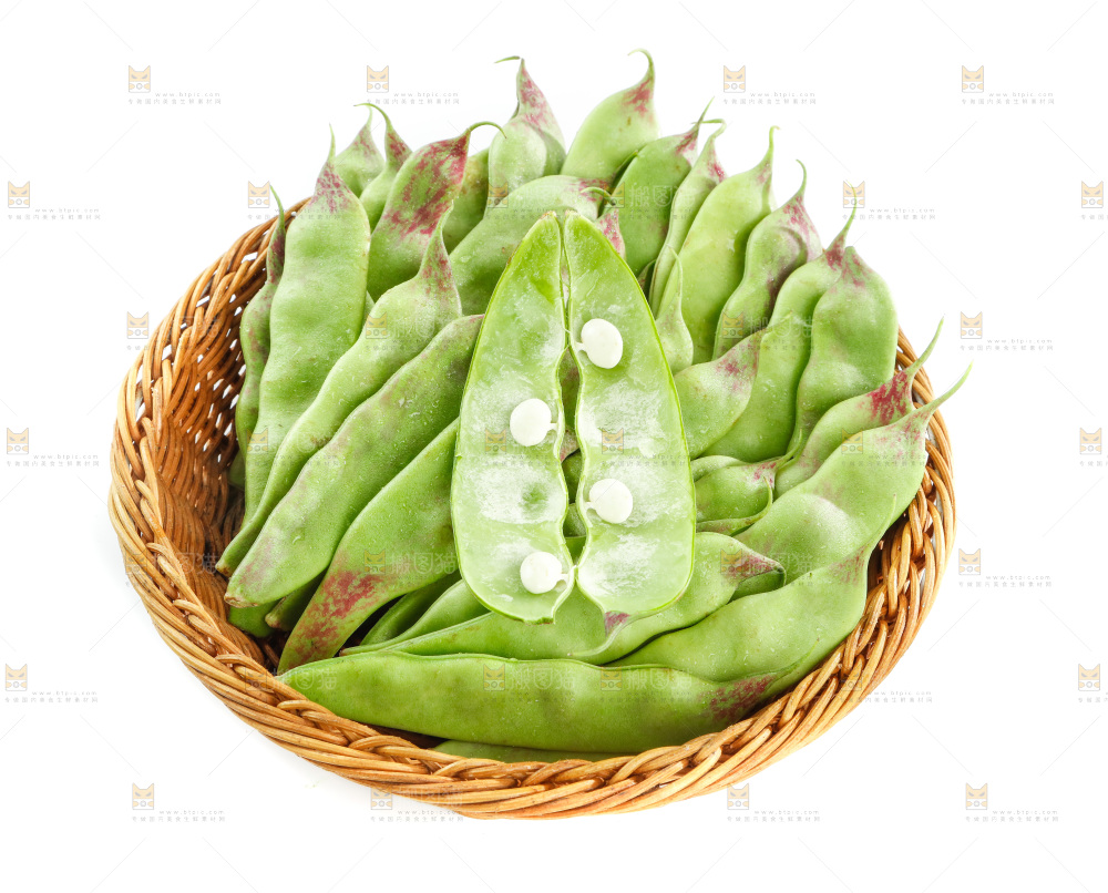 白底上的一点红油豆角