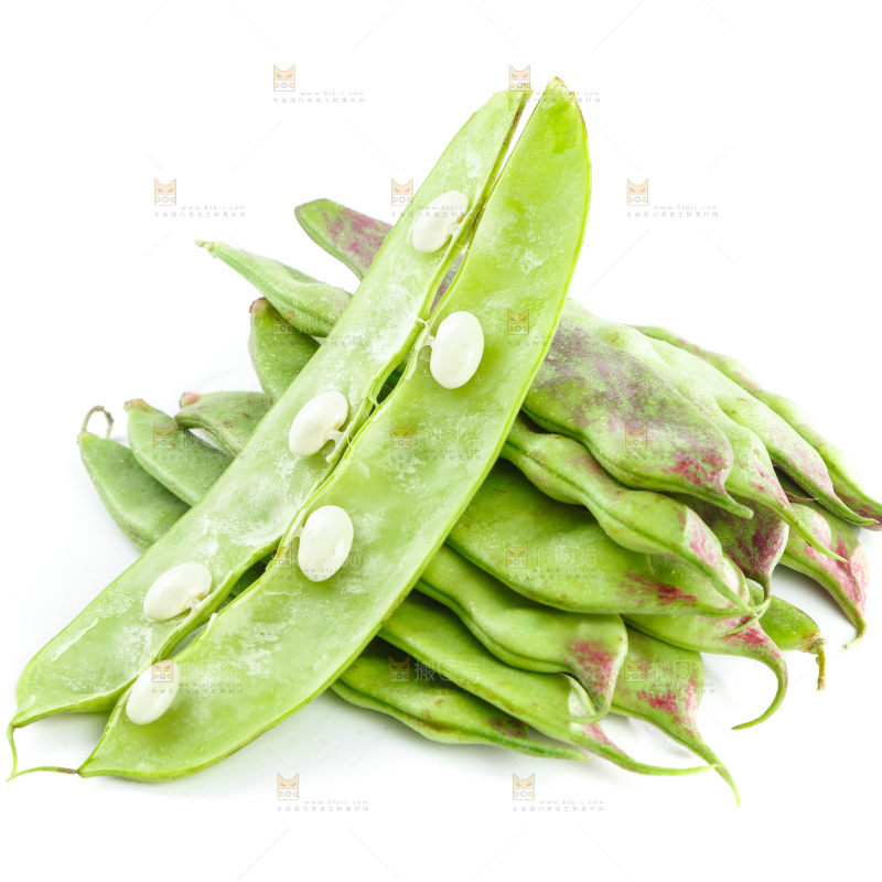 白底上的一点红油豆角