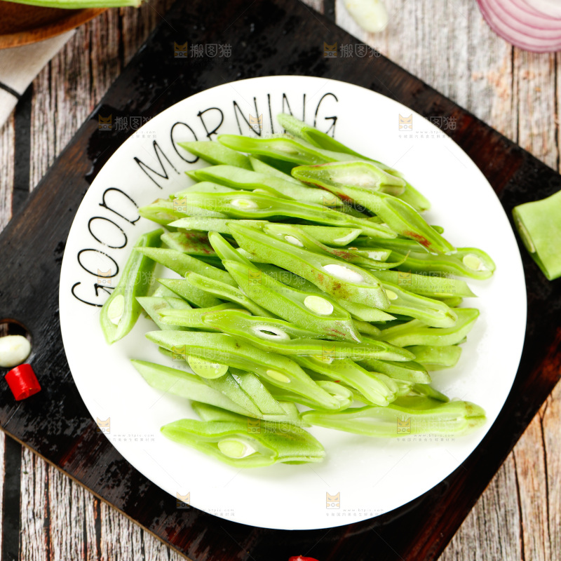 木底上的油豆角