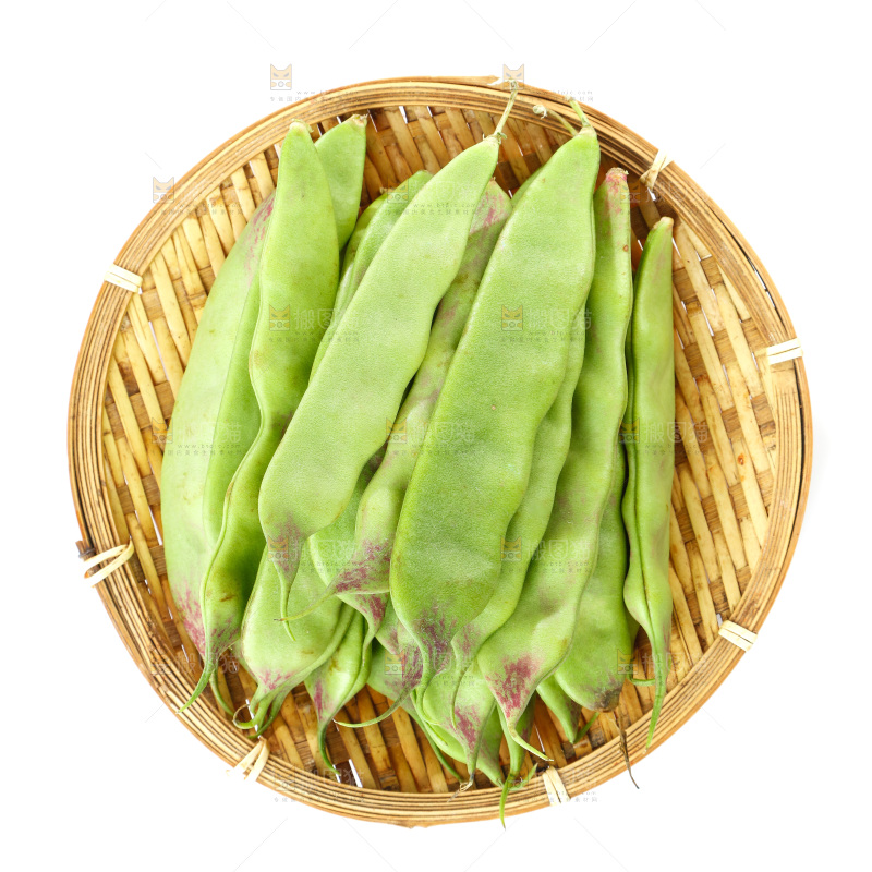白底上的一点红油豆角