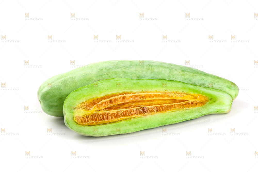 白底上的羊角蜜甜瓜