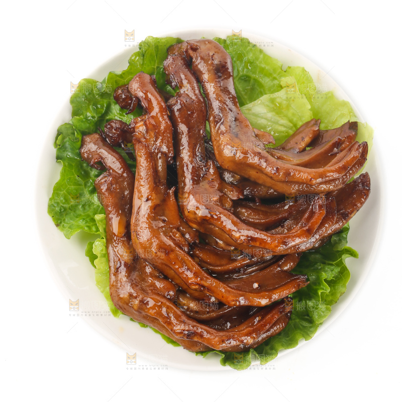 白底上的卤鸭脚