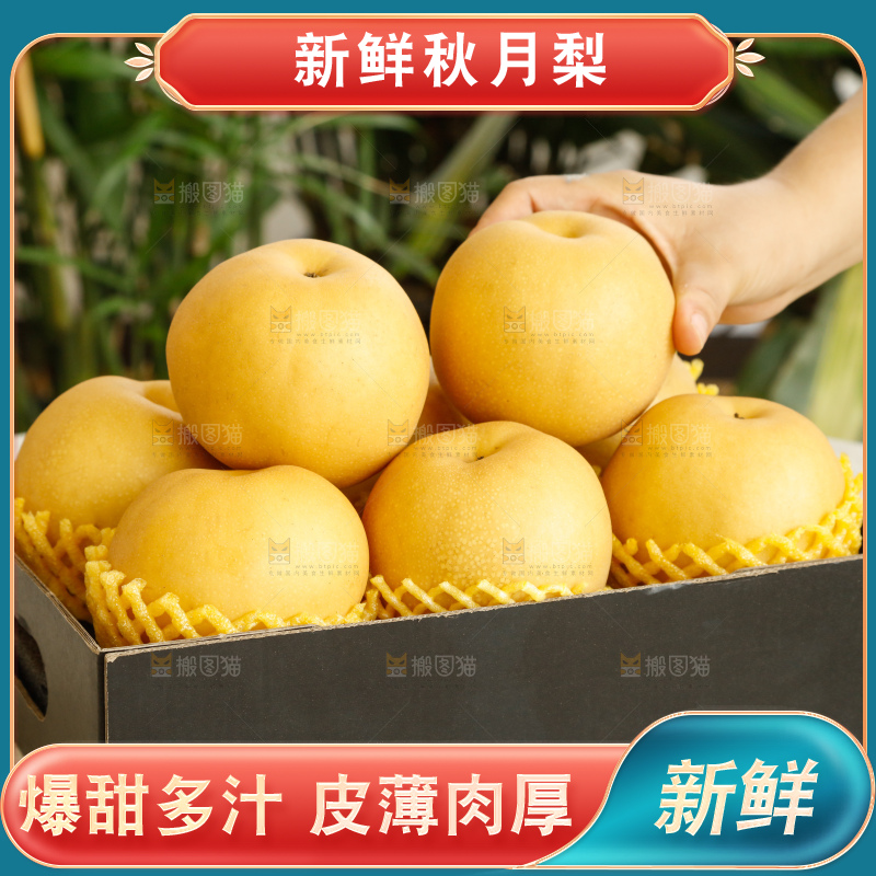 手里拿着一箱秋月梨