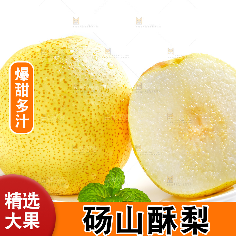 白底上的砀山酥梨