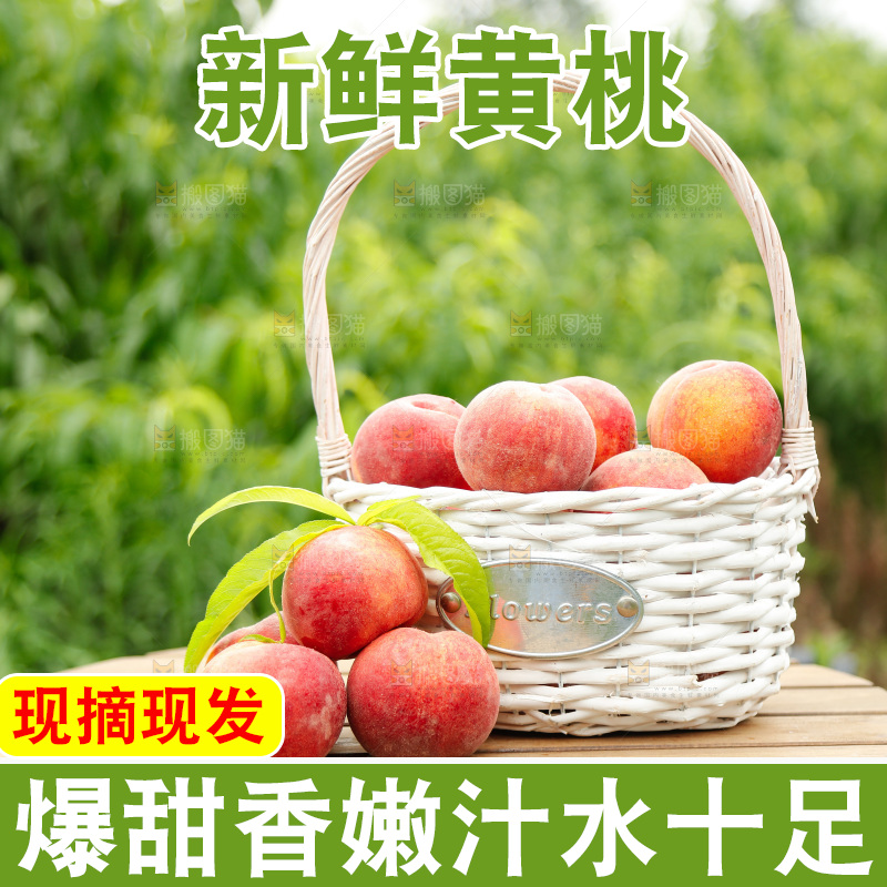 手里拿着新鲜桃子