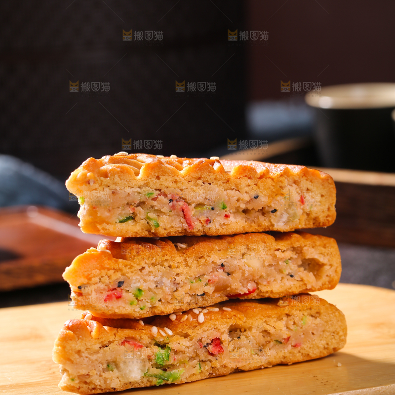深底上的五仁大月饼
