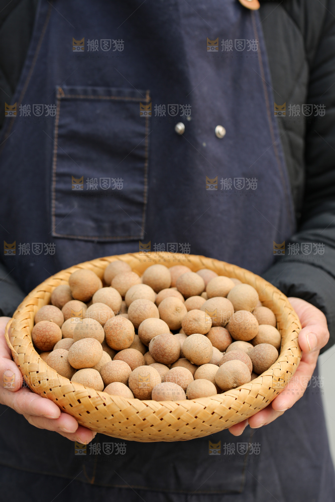 手里拿着龙眼