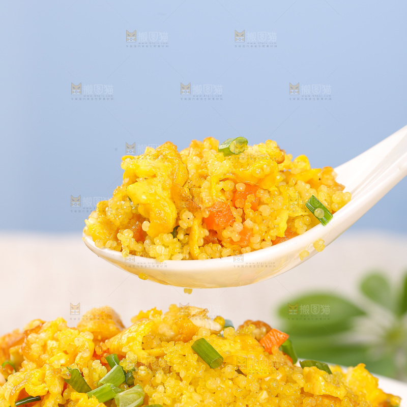 浅底上的大黄米饭
