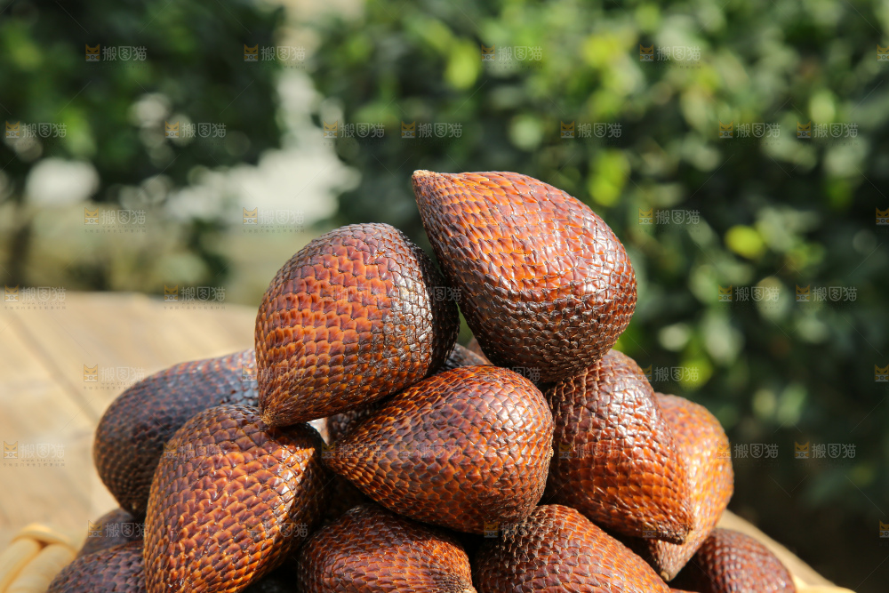 木底上的蛇皮果