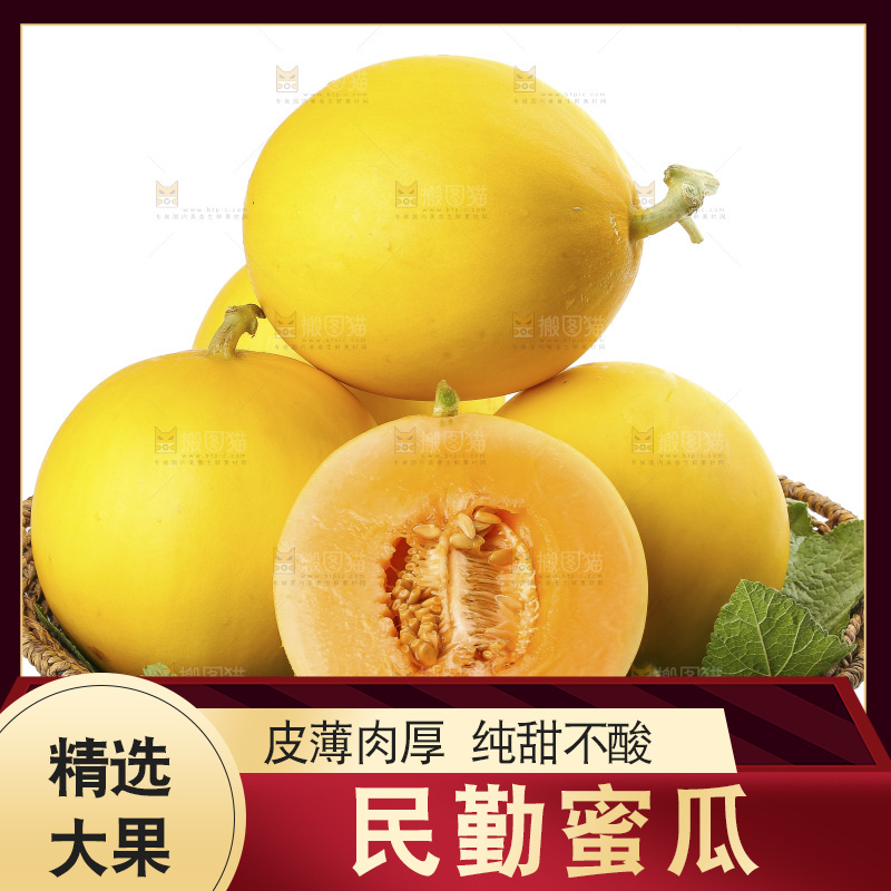 白底上的民勤蜜瓜