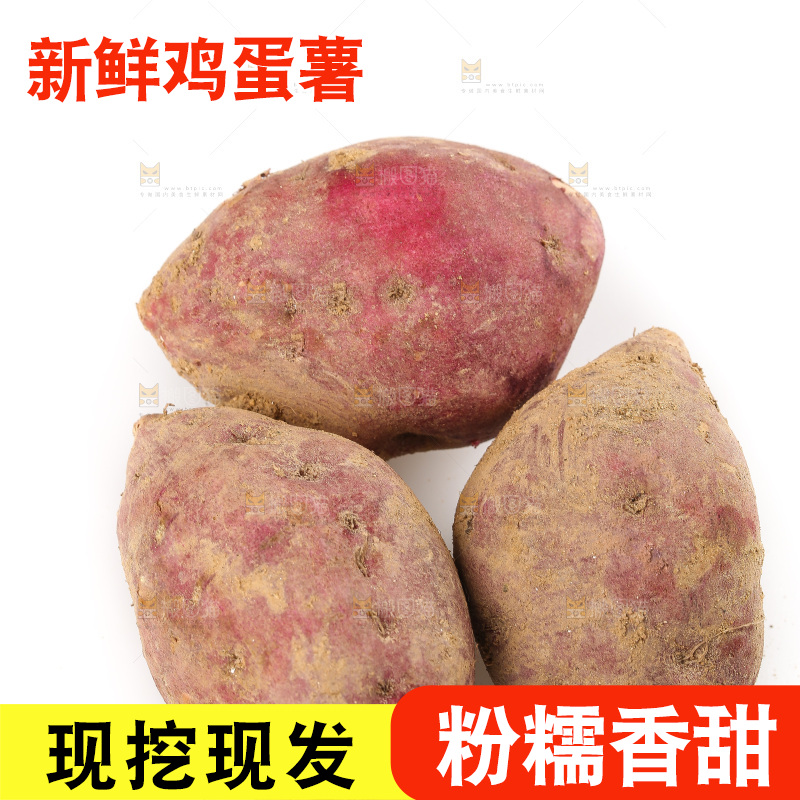 白底上的鸡蛋薯