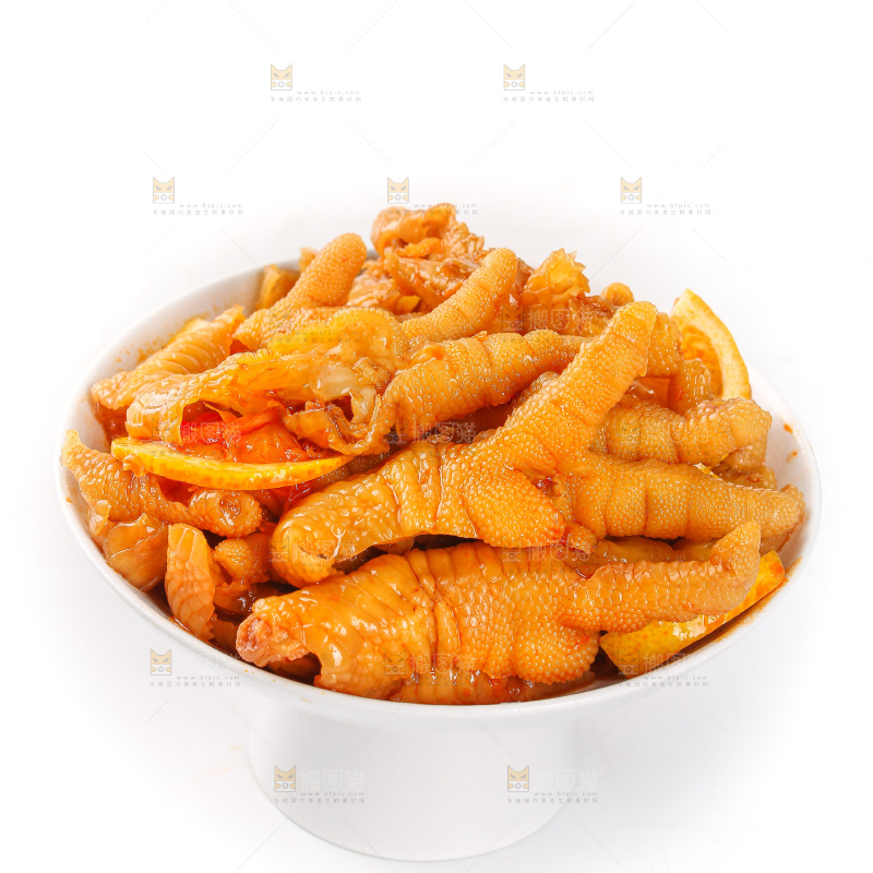 白底上的无骨鸡爪