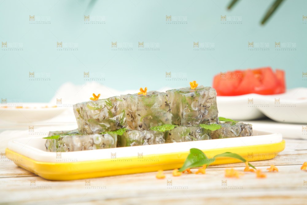 浅底上的鱼皮冻