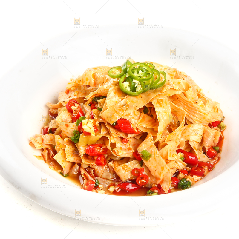 白底上的香辣豆皮
