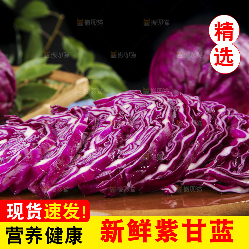 深底上的紫甘蓝