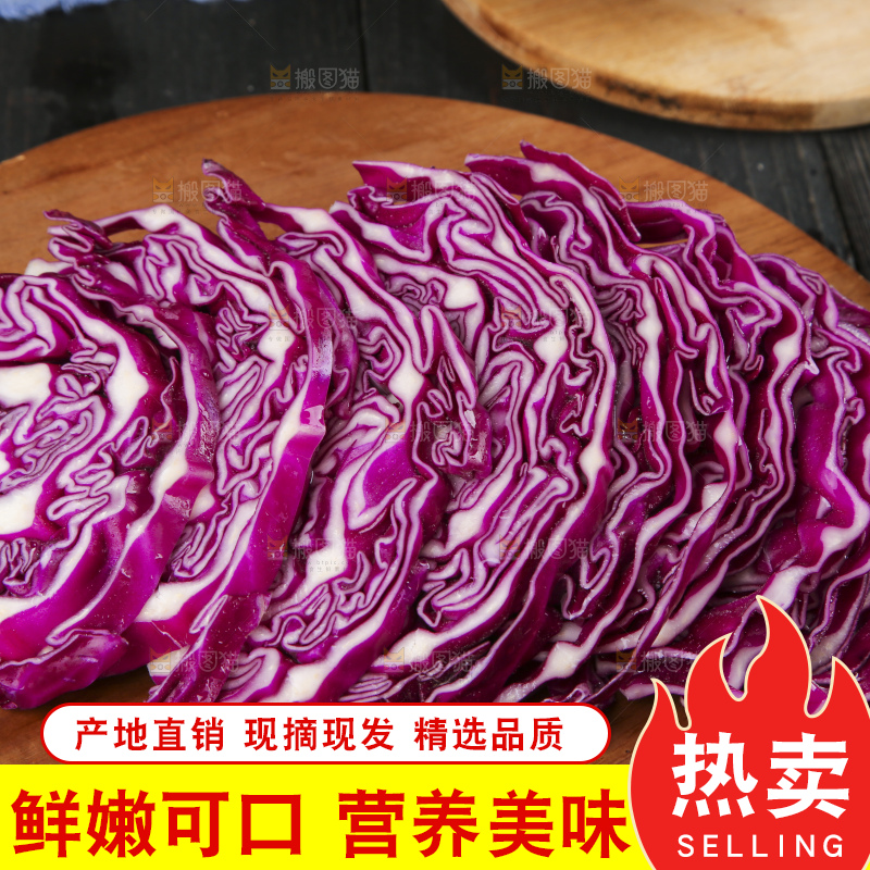 深底上的紫甘蓝